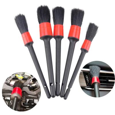 China 5PCs Black Car Detailing Brushes Used To Clean Outlet Blinds for sale