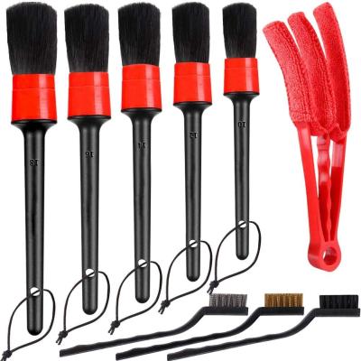 China 9Pcs PP Car Detailing Brush For Cleaning Car Interior Exterior for sale