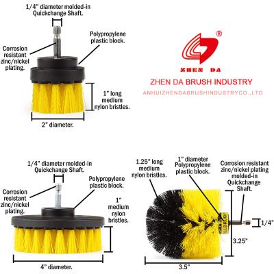 China 3Pcs pp. bohren Wäscher-Bürste Kit For Cleaning Bathroom Floor oder Auto-Rad zu verkaufen