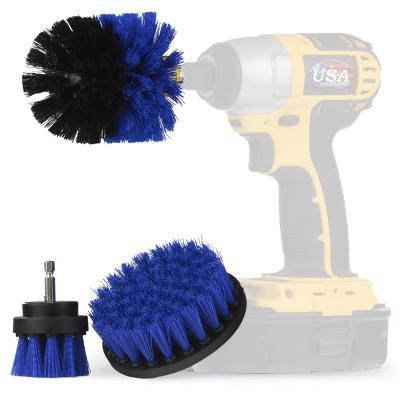 Chine le bleu 3Pcs frottent la puissance de perceuse de brosse pour le nettoyage de plancher de salle de bains à vendre