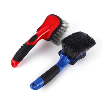 China Fiber Filament Car Tire Brush Soft Bristle For Car Care Cleaning for sale