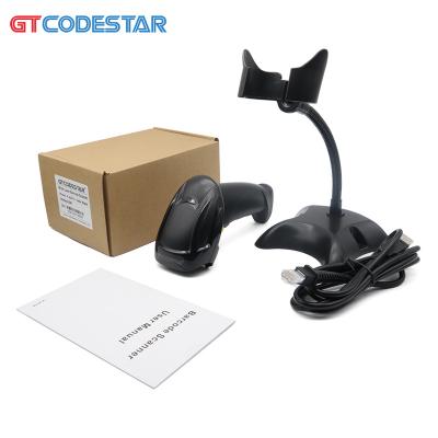 China GTCODESTAR Android Supermarket Barcode Scanner Price Controller 1D Barcode Reader Handheld Laser Barcode Scanner with Stand for sale