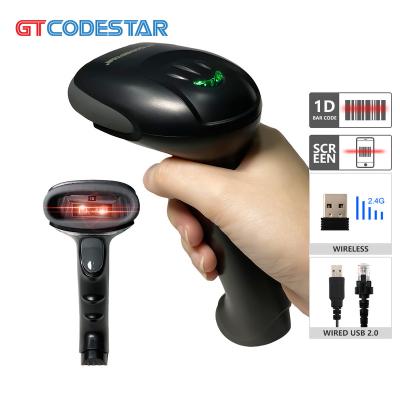 China Hot Selling ABS+PVC+PC GTCODESTAR CCD 1D Wireless Android Scanner Inventory Handheld Barcode Scanner with X-9701C Memory for sale