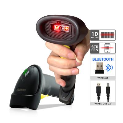 China ABS+TPE+PC Wireless Portable CCD USB 1D Barcode Handheld Scanner for Supermarket for sale