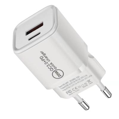 China 20W High Speed ​​Fast Charging Wholesale 20W USB Type C Charger Adapter For Type-C Fast EU USA Phone Charging Power Plug for sale