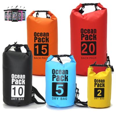 China Custom Outdoor Activity 2/5/10/20/30L 500D PVC Logo Printing Ocean Waterproof Bag, Ocean Pack Dry Bag for sale