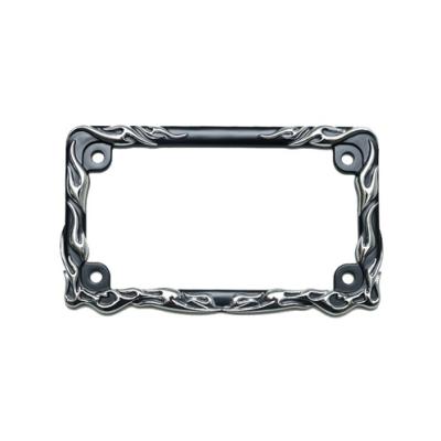 China Zinc Alloy High Quality Durable Using Various Custom Flame Motorcycle License Plate Frames For USA for sale