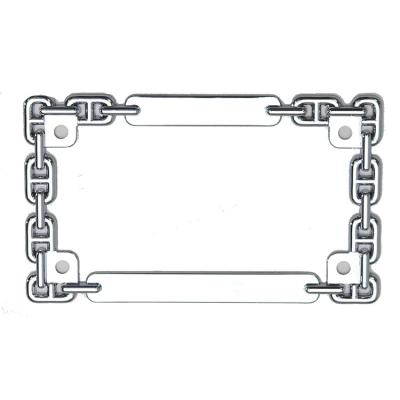 China Hot Selling Cheap Custom Zinc Alloy Chain Link Motorcycle License Plate Frame For USA for sale