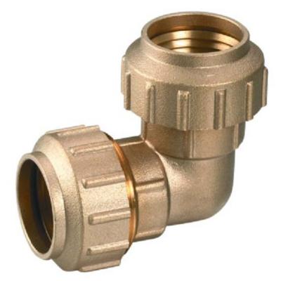 China Oil Gas Water Industrial 90 Degree Elbow Compression Socket Double In Brass For Pe for sale