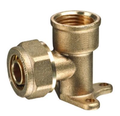 China Pipe Lines Connect Pex Brass Fitting Wall Plated Female Elbow for sale