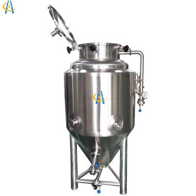 China Brewpub Beer Brewery Restaurant China Manufacturer Food Grade 100L Glycol Beer Cooling Coated Conical Fermenter For Home Brewery for sale