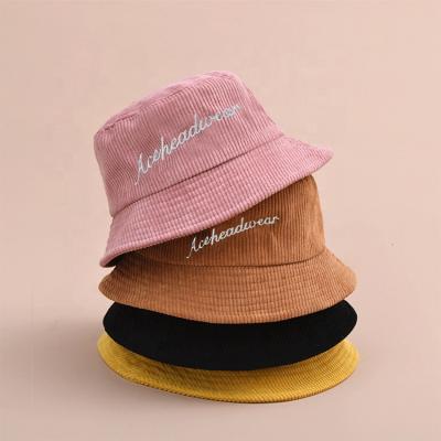 China 2020 Picture China Guangdong Guangzhou Shenzhen Hat Manufacturer Factory OEM ODM Order Custom Fitted Corduroy Bucket Hat for sale