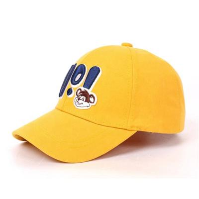 China COMMON 100% Cotton Embroidered Kids Baseball Cap 6 Panel Yellow Toddler Kids Dad Hats for sale