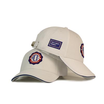 China JOINT Professional Custom Cotton Twill 6 Panel Structured Sports White Baseball Cap And Hat With 3D Patch Logo for sale