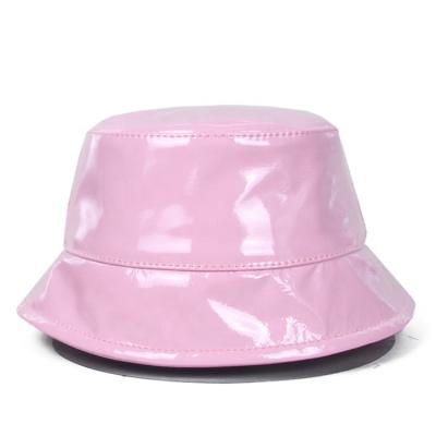 China 2020 Pink Picture PU Leather Bucket Hats For Lady for sale