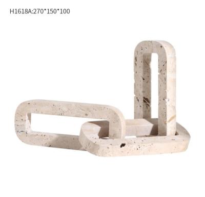 China Simple Modern Minimalist Light Buckle Ornaments Living Room Study Model Room Sale Office Luxury Marble Chain Desk Ornaments for sale