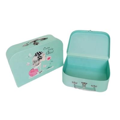 China Recycled Packaging Suitcase Cardboard Suitcase Boxes Kids Materials Suitcase Maker Craft Paper Gift Box Custom Made for sale