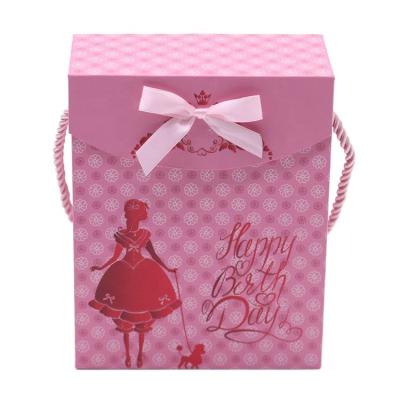 China Recyclable Custom Design Eco-friendly Decorative Paperboard Baby Keepsake Suitcase Box Craft Paper Box Gift Packaging Box for sale