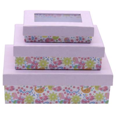 China Recycled Materials Wholesale Custom Paper Keepsake Rectangle Box With PVC Window Cardboard Chocolate Jewelry Gift Packaging Boxes for sale