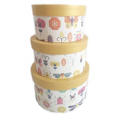 China Viable Wholesale Custom Decorative Round Nested Paper Boxes Baby Gift Packaging Box Cardboard Storage Boxes for sale