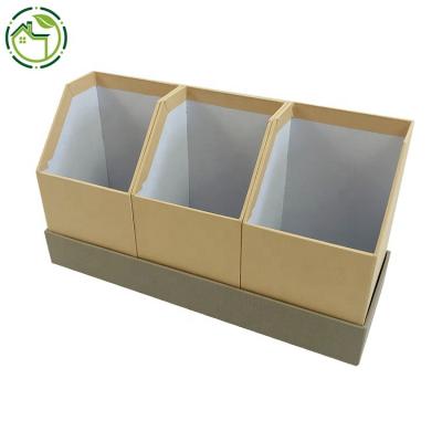 China Desktop Organizer Custom Assembly Craft Paper Storage Box Cardboard Pencil Pen Holder Desktop Eco-Friendly Organizer for sale