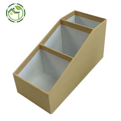 China Universal Desktop Organizer Custom Craft Paper Box Cardboard Desk Organizer Stationery Organizer Eco-friendly Holder for sale