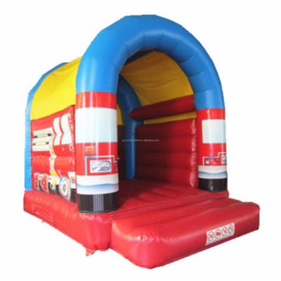 China exterior & Playground Popular Indoor Firefighting Car Inflatable Bounce Chamber With Arc Roof Inflatable Fire Truck Firetruck Jumping Bouncer For Ki for sale