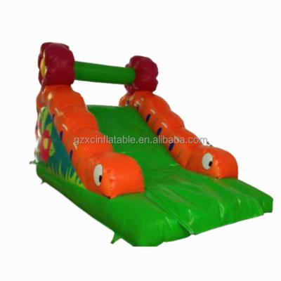 China Best0.55mm Trapaulin+1000D PVC Fireproof Innerial Baffle Caterpillar Small Size Inflatable Dry Slide With Digital Printing for sale