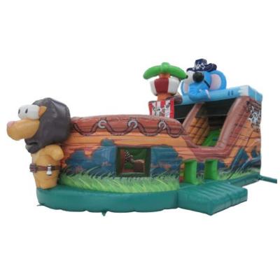 China Outdoor Entertainment Most Popular Animals Elephant Pirate Ship Inflatable Bouncer With Slide Combo Pirate Ship Bounce Houses For Kids for sale