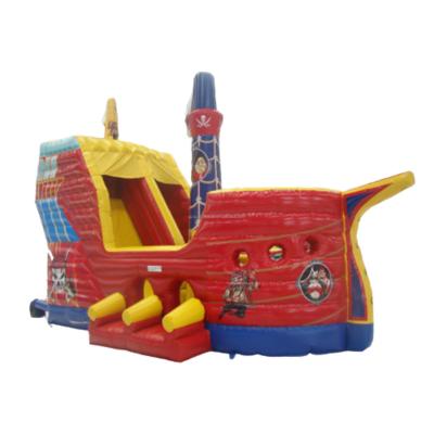 China Outdoor Popular Inflatable Slide Bouncer Pirate Boat Galley Adventure Entertainment Entertainment Obstacle Game For Outdoor for sale