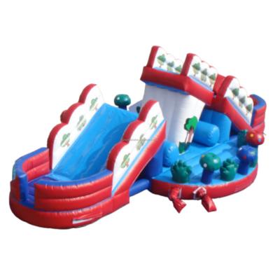 China Outdoor Special Attractive Funny Mushroom Entertainment Inflatable Obstacle Courses With Inflatable Slide Bouncer For Outdoor Games for sale