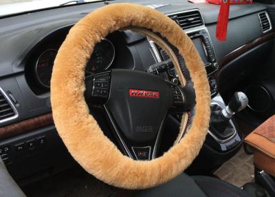 China Anti Slip Universal Steering Wheel Cover , Genuine Sheepskin Steering Wheel Cover for sale