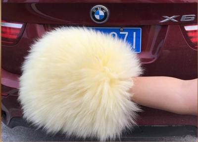 China Sheepskin Car Wash Mitt Genuine Long Merino Wool Car washing glove for sale