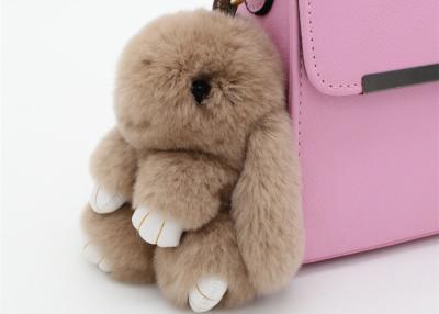 Cina Peso leggero fatto a mano di Keychain 15 cm della pelliccia del coniglio della peluche di Brown per la borsa in vendita