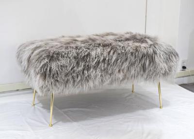 China Genuine Mongolian fur Natural Curly Hair Tibet Lamb Fur Long Wool ottoman cover for sale