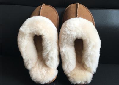 China Ladies Countess Sheepskin Slippers Chestnut Deluxe Ladies Sheepskin slipper brown for sale