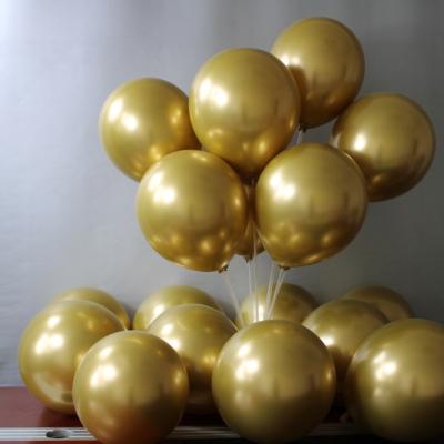 China Toy Wholesale 5inch Thick Pearlescent Chrome Promotional Balloon Colors Solid Latex Chrome Balloon for sale