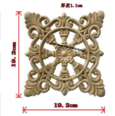 China Traditional Antique French Style Hand Carved Ornaments Solid Wood Carving Wooden Onlay For Interiors for sale