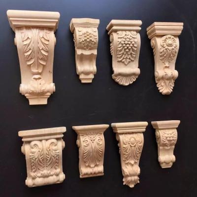 China Cheap Wooden Braces Solid Wood Decorative Capital Wooden Carved Braces for sale