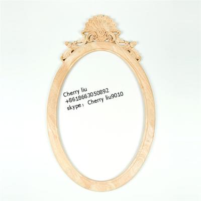 China Solid Wood CNC Antique Wood Carving Wooden Mirror Frame For Dressing Table for sale