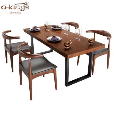 China Restaurant Solid Wood Wooden Dining Table and Chairs for sale