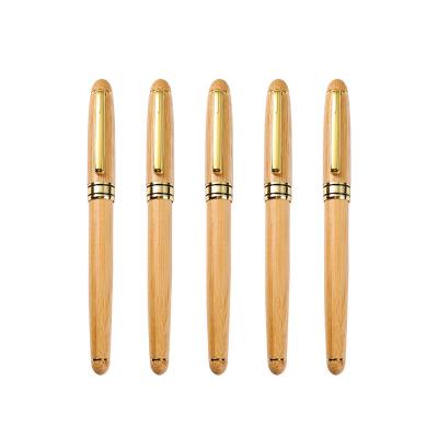 China Wholesale-Student Chinese Calligraphy Pen Manufacturer Bamboo Fountain Pens Sets With Bamboo Boxes for sale