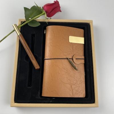 China Good Quality Low MOQ Agriculture Business Gift Sets Retro Notebook Set And Pen for sale