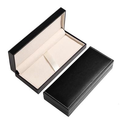 China Chinese Bulk Supplies Gift Stationery Black Luxury PU Leather Gift Box For Pen Packing Box With Custom Logo for sale