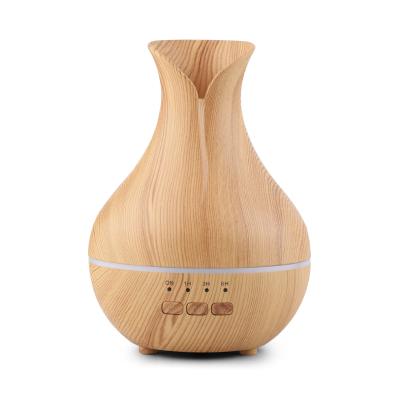 China Household Kinscoter Grain Wooden Colorful Light Air Humidifier Portable USB Essential Oil Diffuser For Home for sale