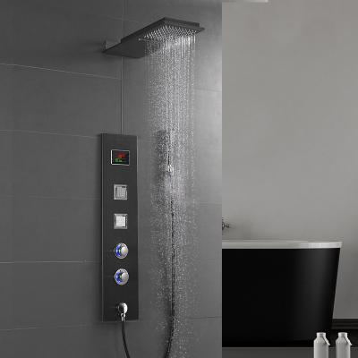 China High Quality Free Led Slide Bar Led Display Handles Wall Shower Panel With Body Jets for sale