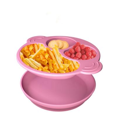 China Home or Outdoor Use Suction Dish for Baby Place Feeding Mat Set Non-Slip Toddlers Food Silicone Baby Feeding Dish for Kids for sale