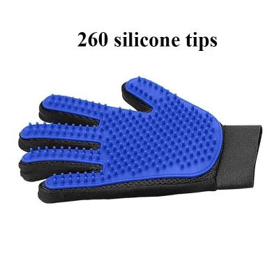 China Viable Silicone Pet Grooming Glove Pet Deshedding Brush Remover Glove With 260 Tips Silicone Grooming Guantes de mascotas for sale