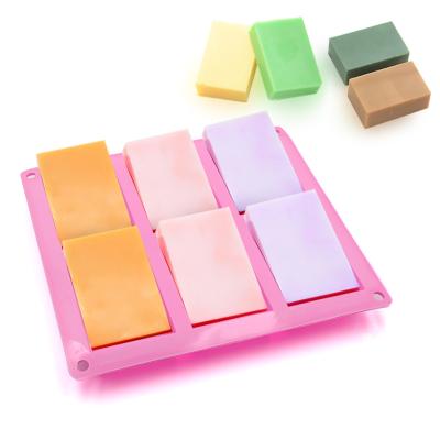 China Wholesale 6-Cavity Stocked Silicone Soap Mold For Homemade Craft Soap Mold Cake Mold Ice Cub for sale