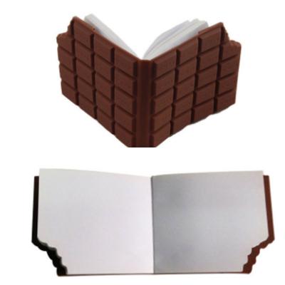 China 100% Wholesale Eco-friendly Creative Business A7Custom Chocolate Shape School Diary Diary Notebooks With Soft Silicone Notebook Cover for sale